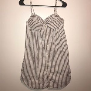 White and Navy blue dress